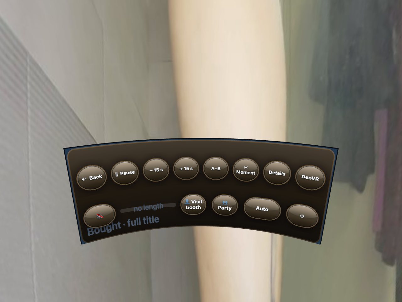 The dome control bar in the VR hub.